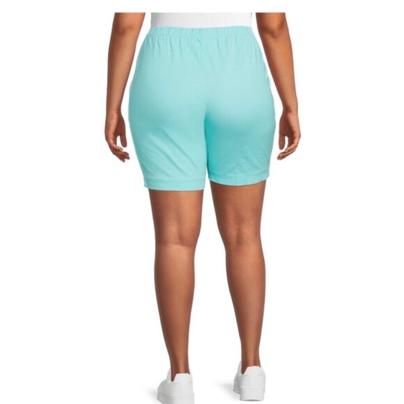 Just My Size Women’s Plus Size Aqua 2 Pocket Shorts Size 3X NEW - Picture 2 of 8